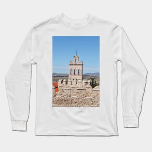 Bell tower with city walls, Avila, Castile-Leon, Spain, Europe Long Sleeve T-Shirt